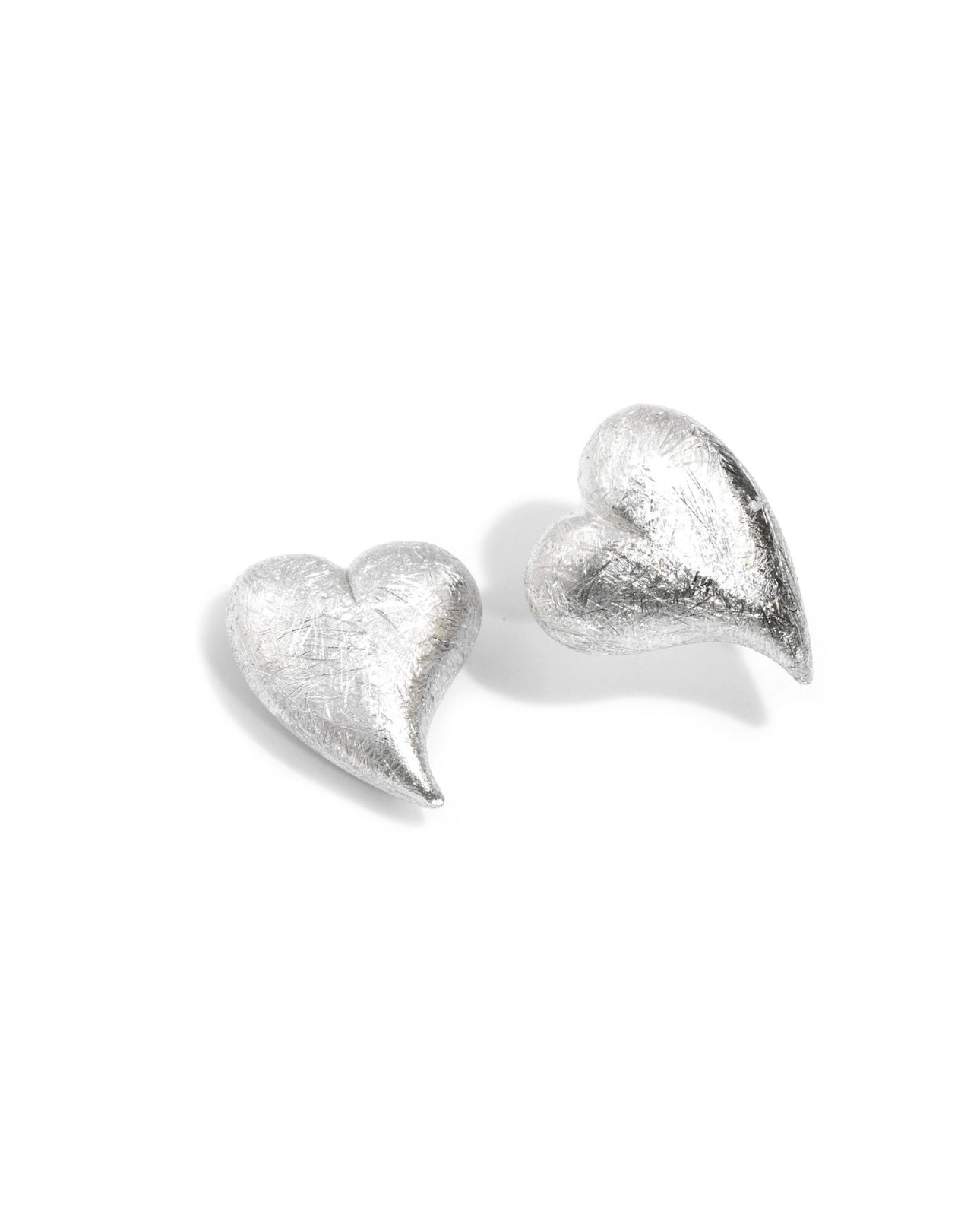 Puff heart earrings in eco silver