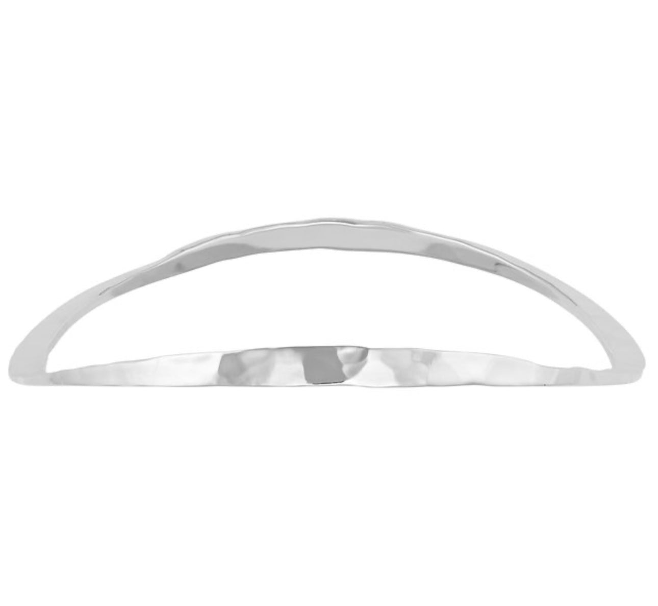Hammered circular pull on bangle