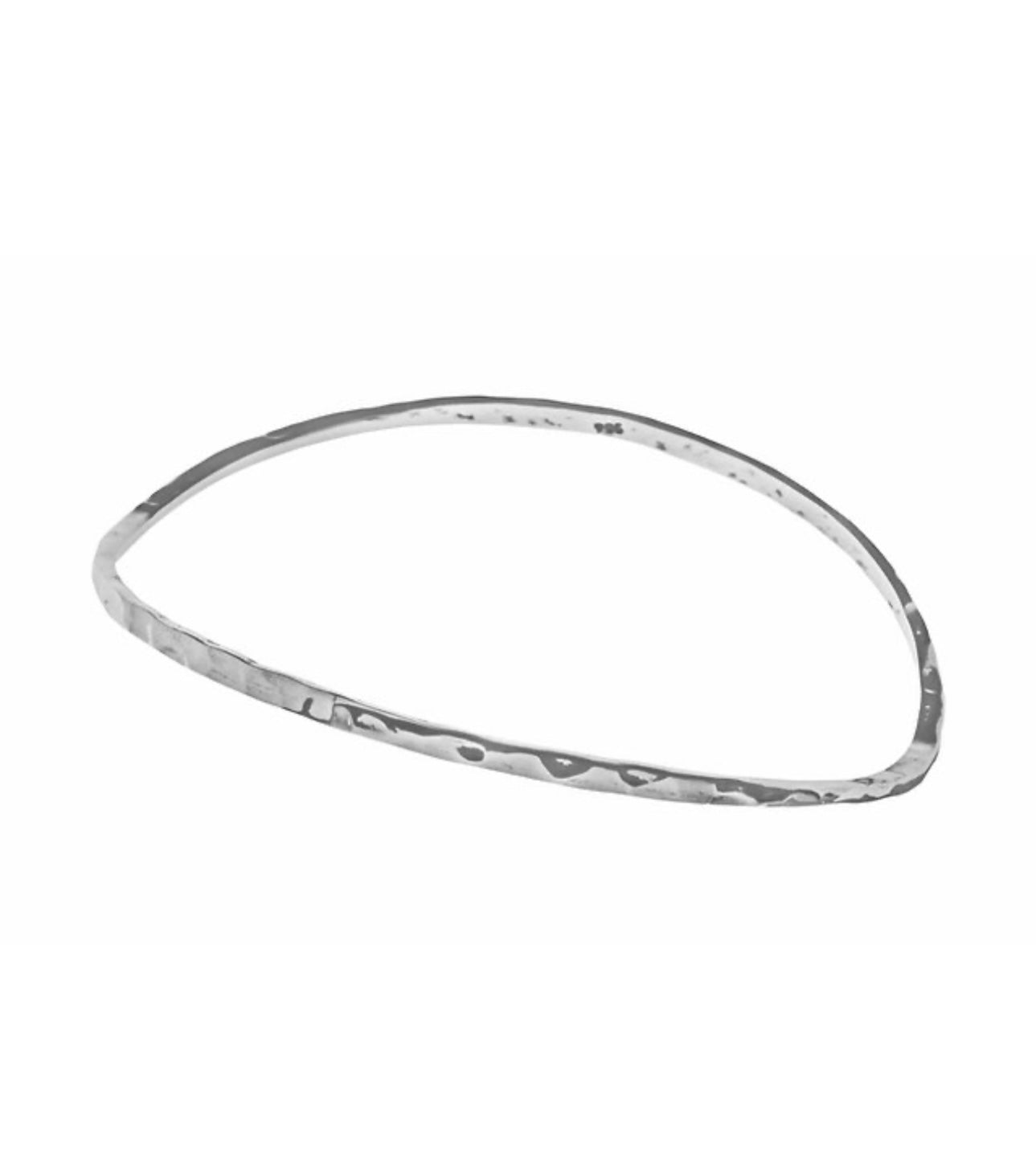 Hammered narrow wavy bangle