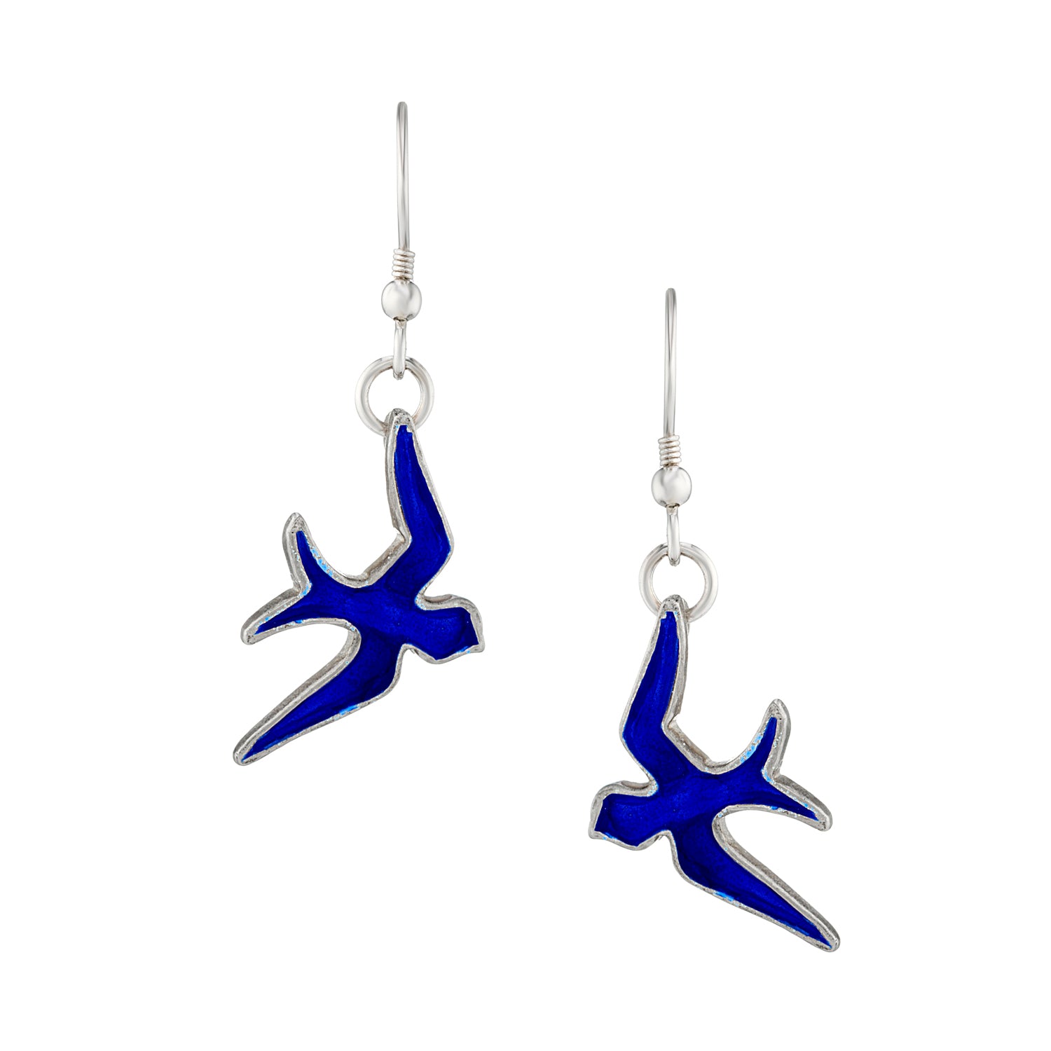 Enamel swallow drop earrings