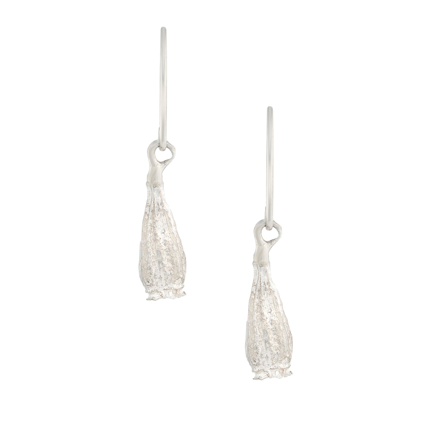 Poppy seed pod drop earrings