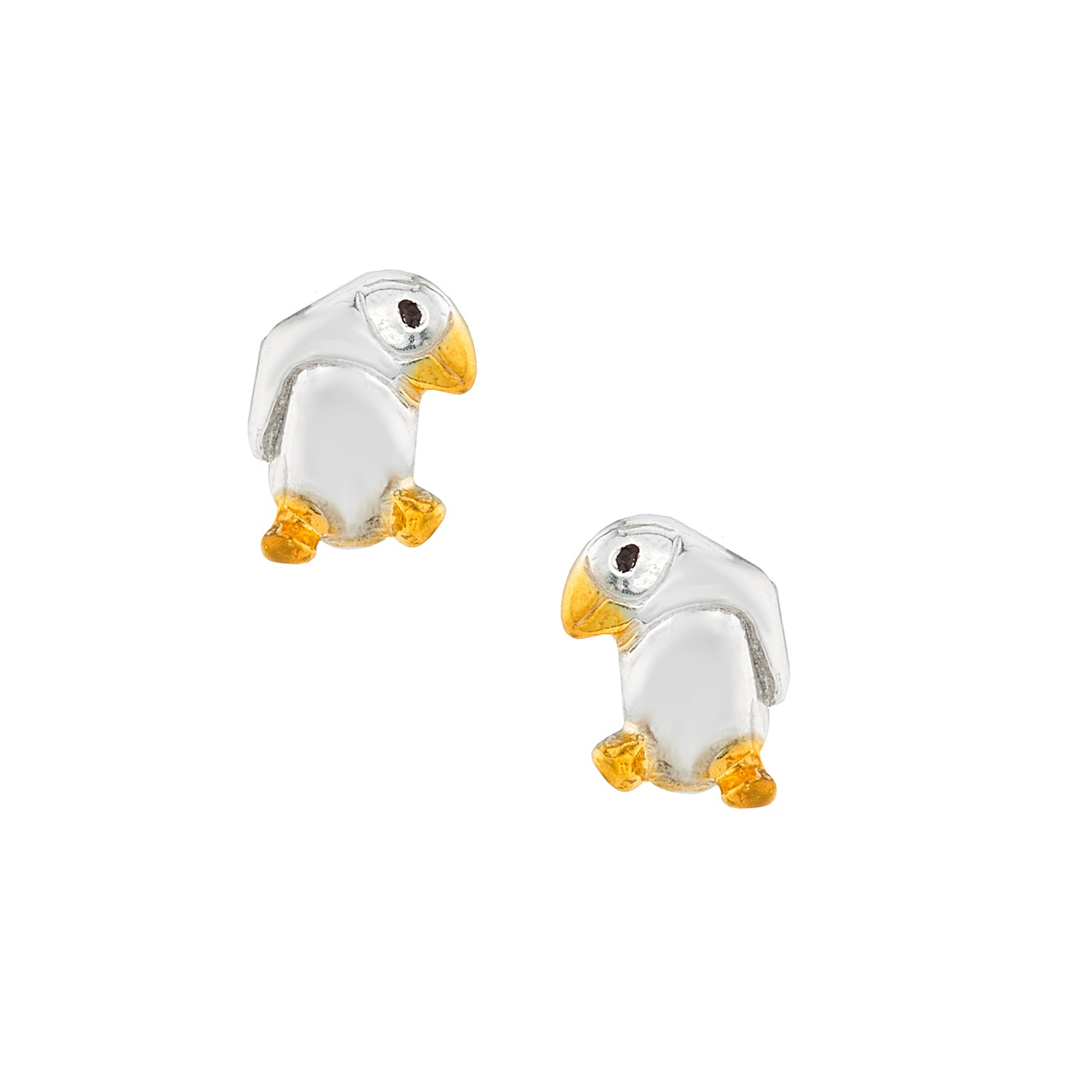 Puffin stud earrings