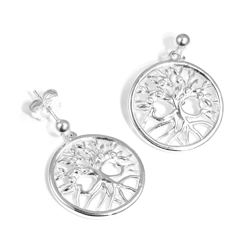 Sterling Silver Tree of Life Earrings - Main Image