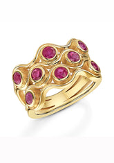 Marina ring in Ruby and yellow gold