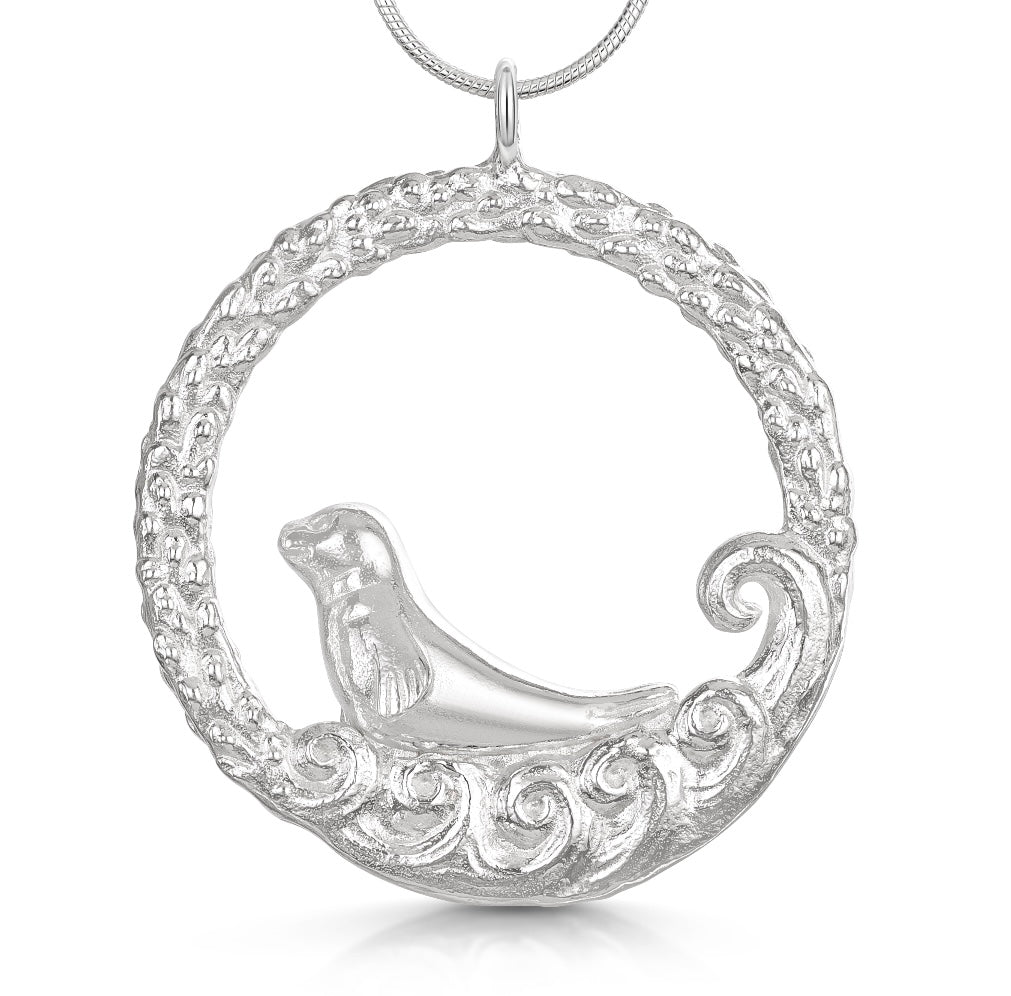Seal in the waves pendant