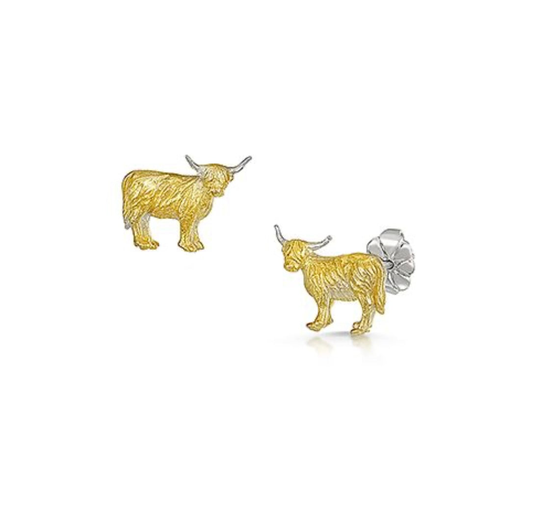 Highland cow stud earrings