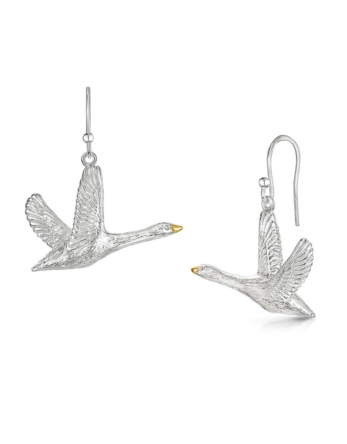 Flying swans earrings