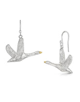 Flying swans earrings