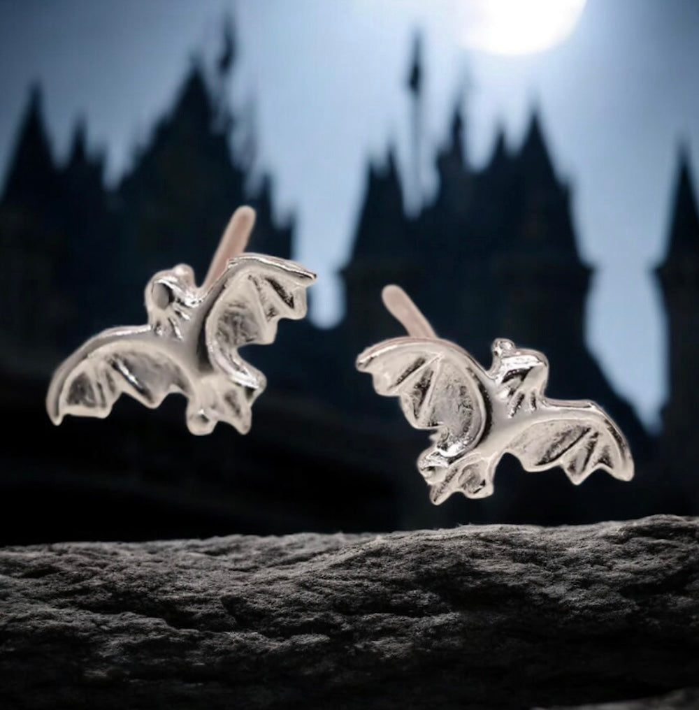 Bat stud earrings