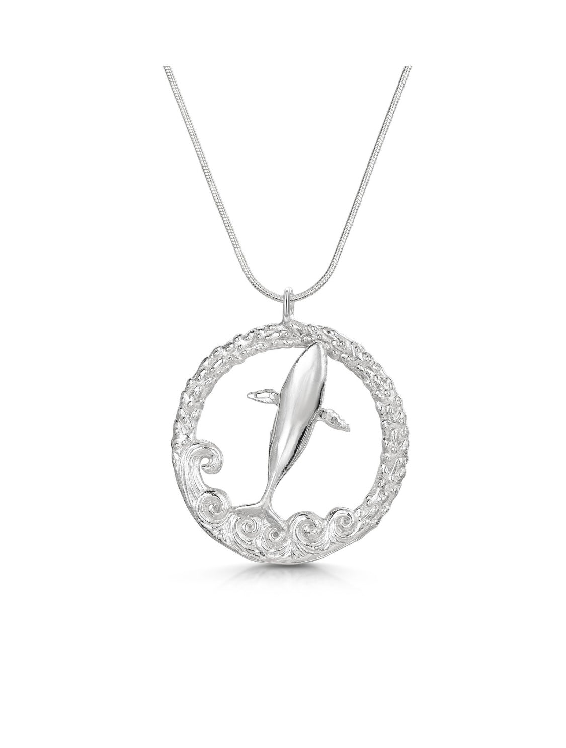Breaching whale in the waves pendant
