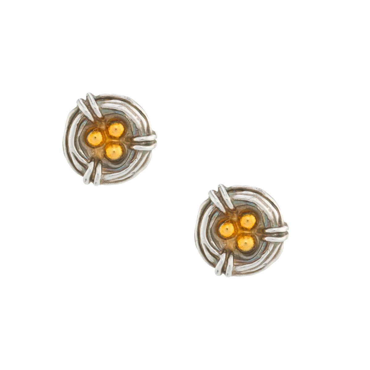 Birds nest ear studs