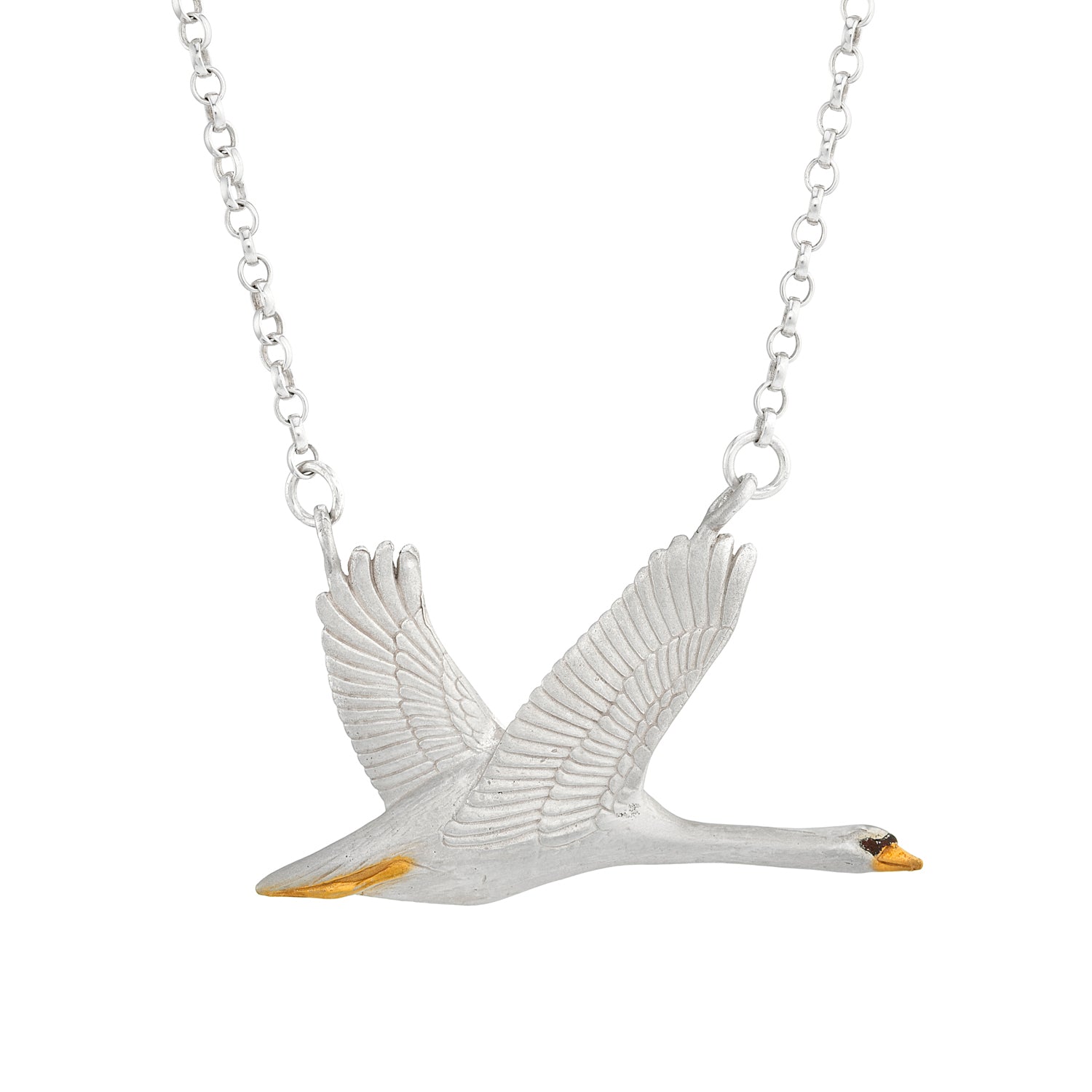Swan in flight necklace