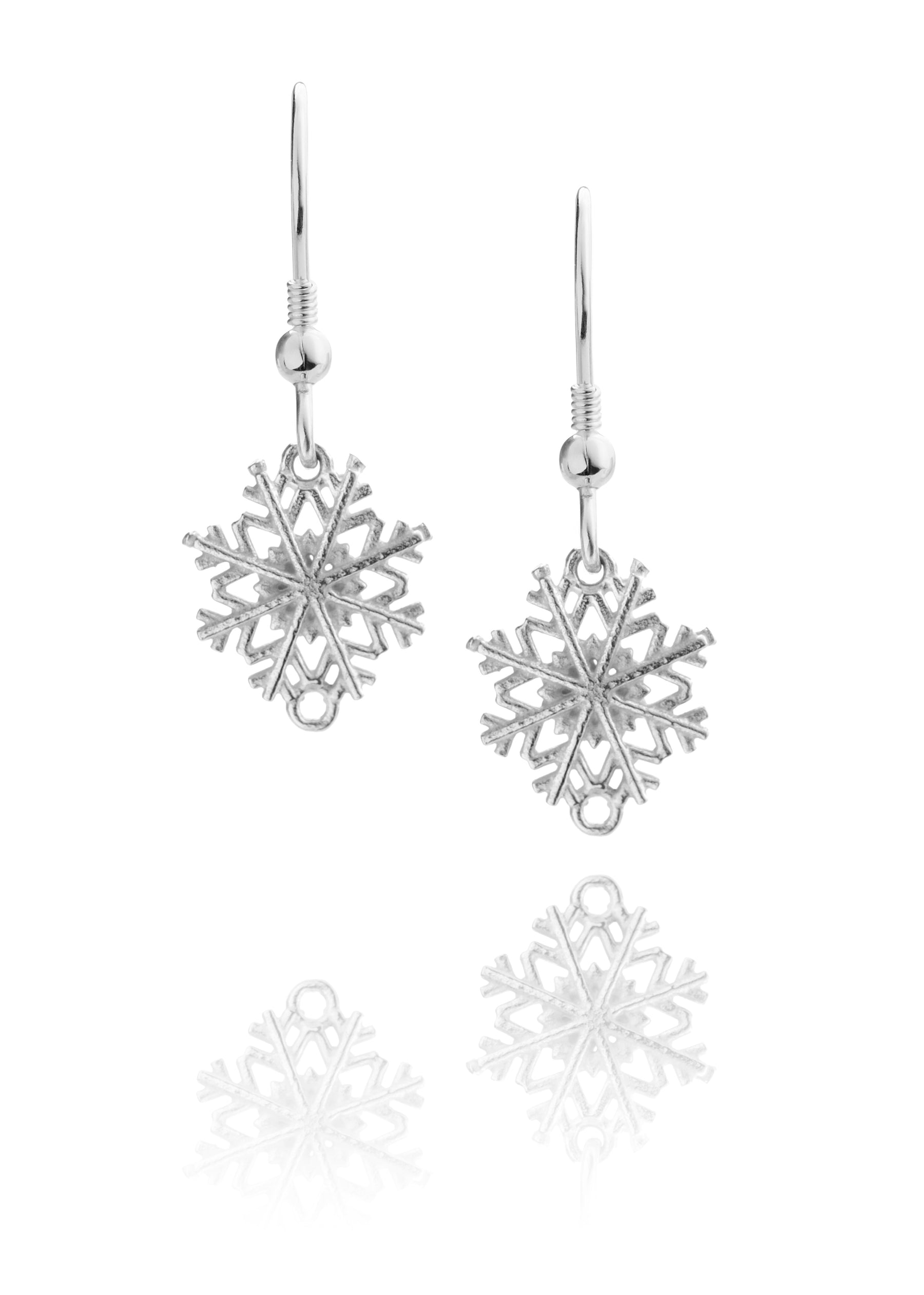 Snowflake drop earrings