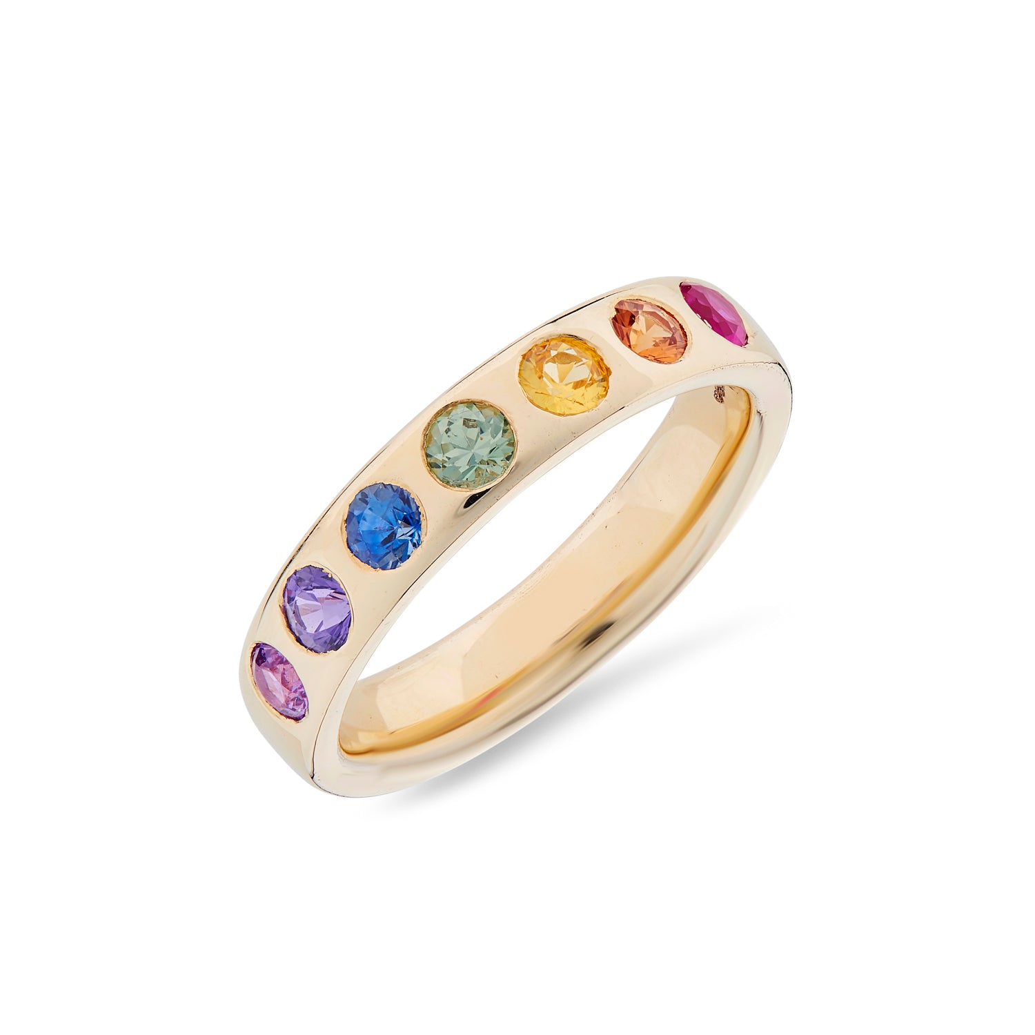 Rainbow sapphire ring