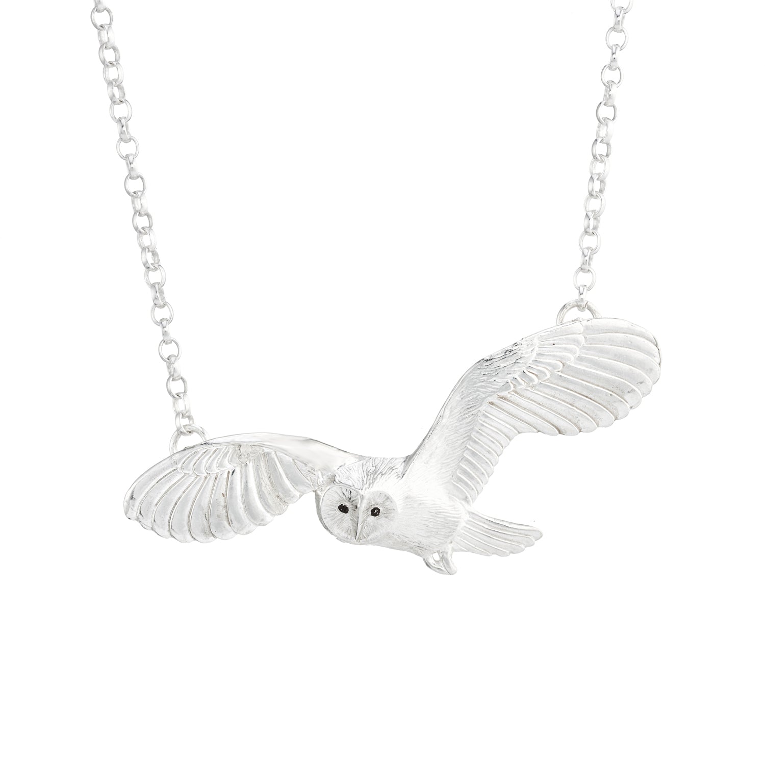 Owl in flight necklace