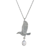 Raven and pearl pendant